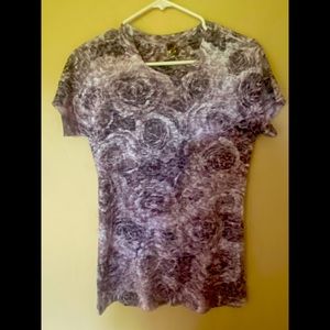 Flowered Kavio Burnout Shirt